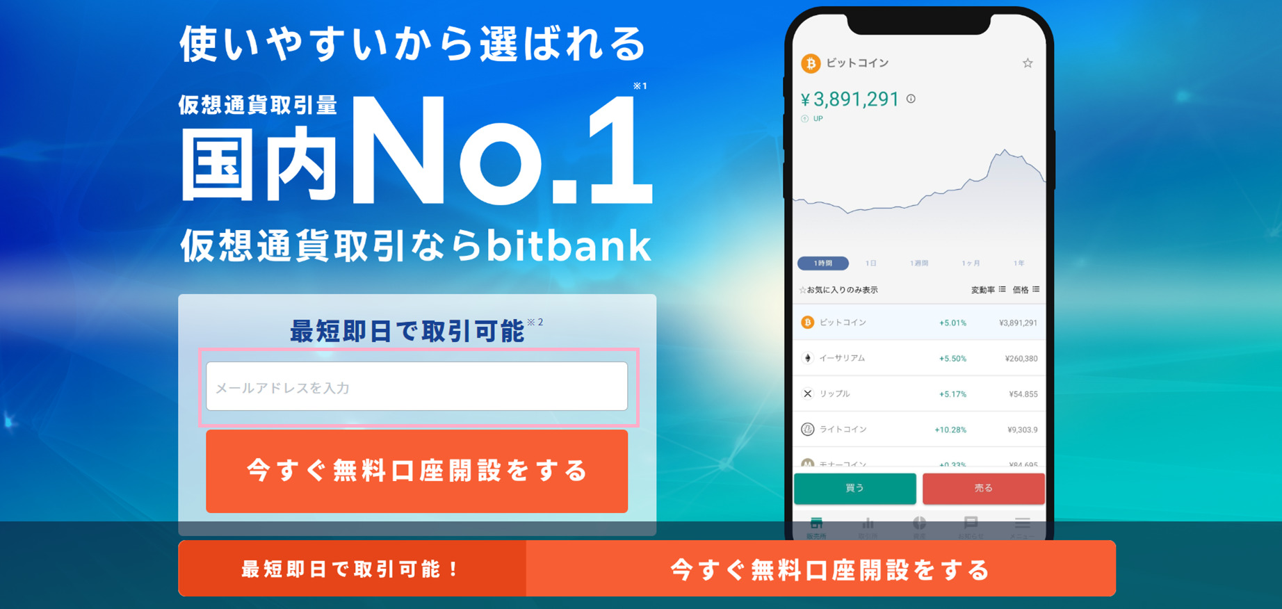 ビットバンク画面